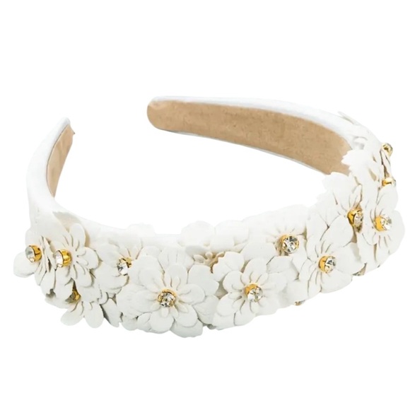 Accessories - White Floral Rhinestone Headband